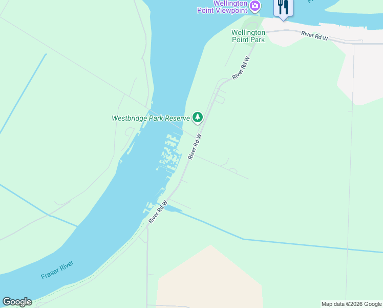 map of restaurants, bars, coffee shops, grocery stores, and more near 10-3459 River Road West in Delta