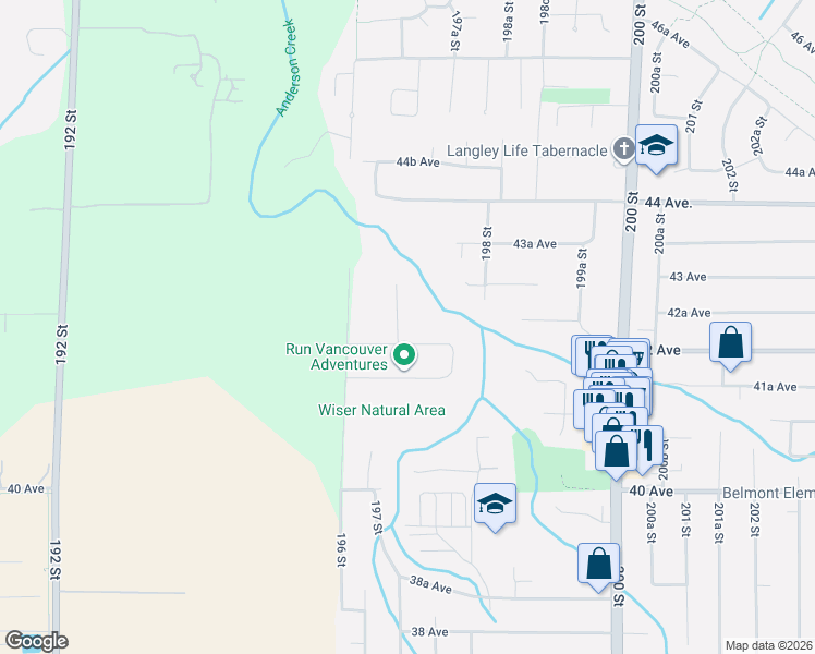 map of restaurants, bars, coffee shops, grocery stores, and more near in Langley