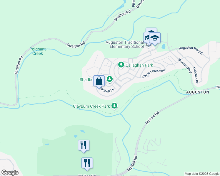 map of restaurants, bars, coffee shops, grocery stores, and more near 36076 Shadbolt Avenue in Abbotsford