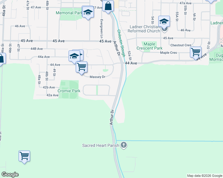 map of restaurants, bars, coffee shops, grocery stores, and more near 5185 Whitworth Crescent North in Delta