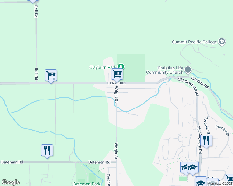 map of restaurants, bars, coffee shops, grocery stores, and more near 4334 Wright Street in Abbotsford