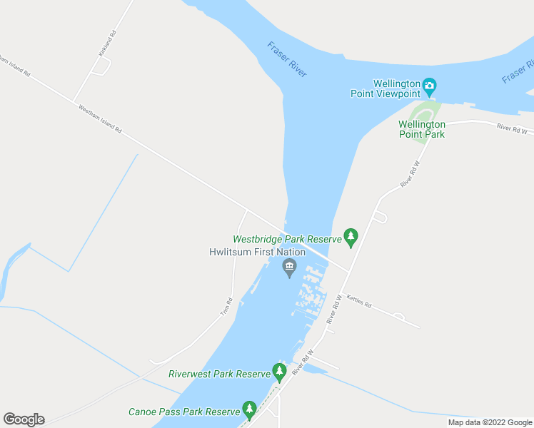map of restaurants, bars, coffee shops, grocery stores, and more near 3337 Westham Island Road in Delta