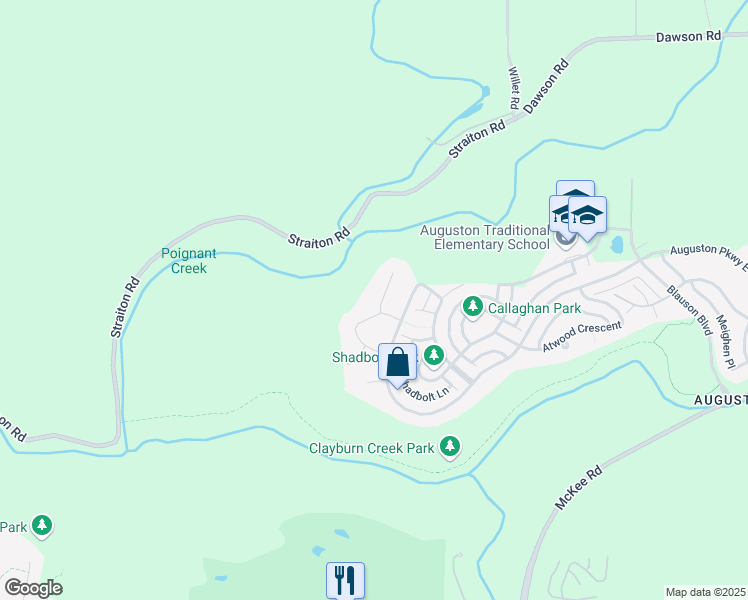 map of restaurants, bars, coffee shops, grocery stores, and more near 4399 Emily Carr Place in Abbotsford