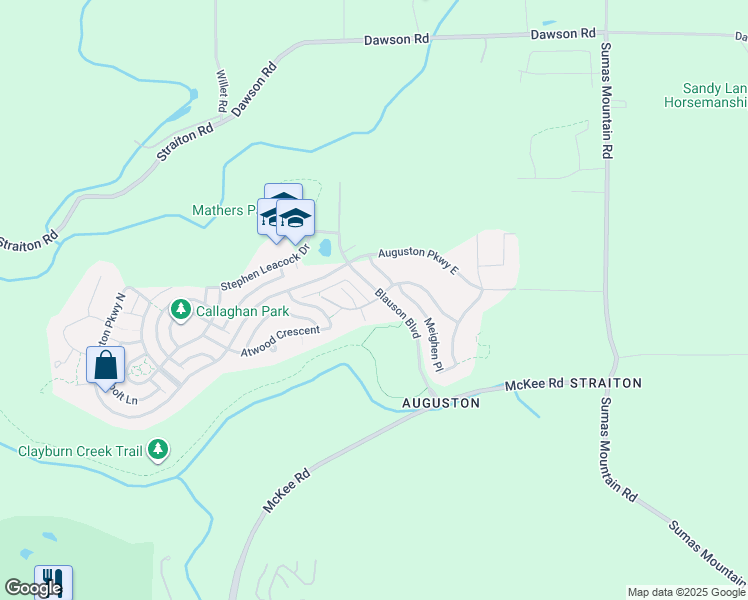 map of restaurants, bars, coffee shops, grocery stores, and more near 4401 Blauson Boulevard in Abbotsford