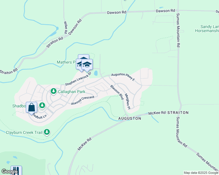 map of restaurants, bars, coffee shops, grocery stores, and more near 4401 Blauson Boulevard in Abbotsford