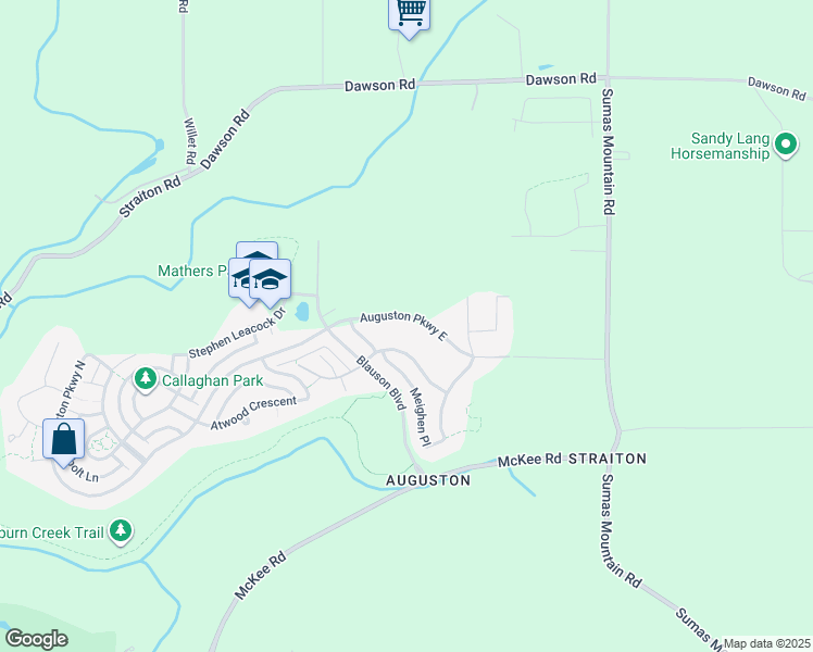 map of restaurants, bars, coffee shops, grocery stores, and more near 36512 Auguston Parkway East in Abbotsford