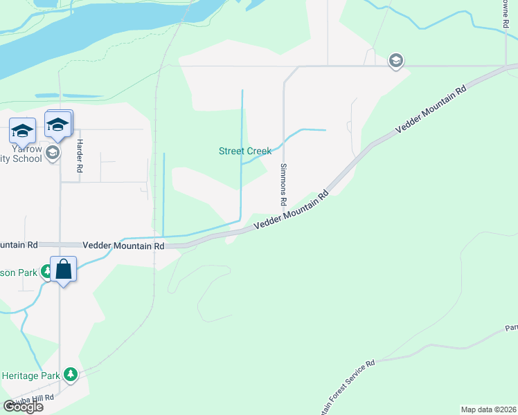 map of restaurants, bars, coffee shops, grocery stores, and more near 4463 Simmons Road in Chilliwack