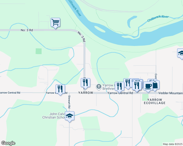 map of restaurants, bars, coffee shops, grocery stores, and more near 4524 No. 3 Road in Chilliwack