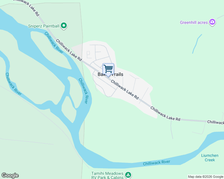 map of restaurants, bars, coffee shops, grocery stores, and more near Chilliwack Lake Rd in Chilliwack