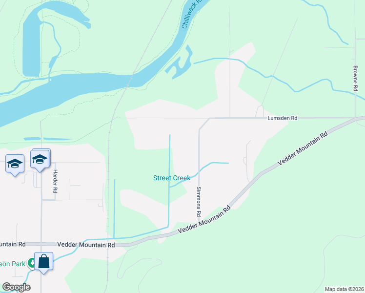 map of restaurants, bars, coffee shops, grocery stores, and more near 4675 Simmons Road in Chilliwack