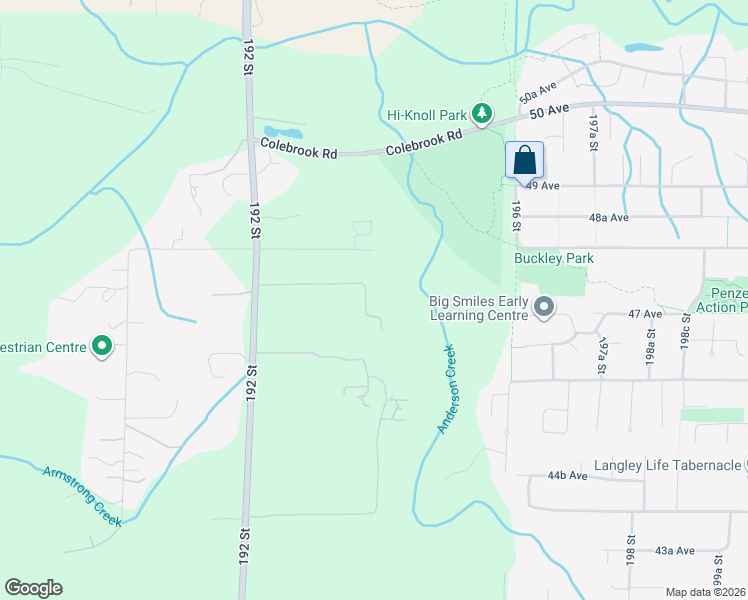map of restaurants, bars, coffee shops, grocery stores, and more near 4718 192 Street in Surrey