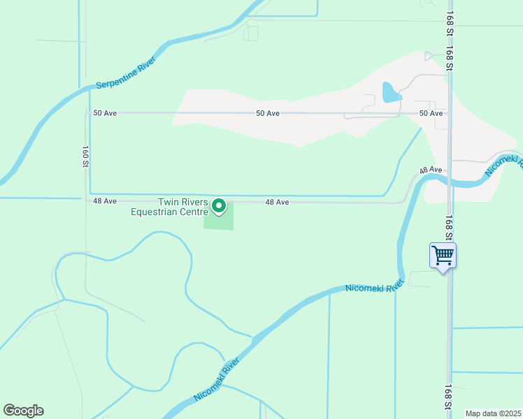 map of restaurants, bars, coffee shops, grocery stores, and more near 16390 48 Avenue in Surrey
