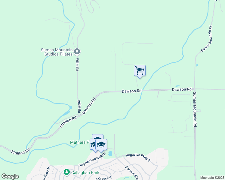 map of restaurants, bars, coffee shops, grocery stores, and more near 36313 Dawson Road in Abbotsford
