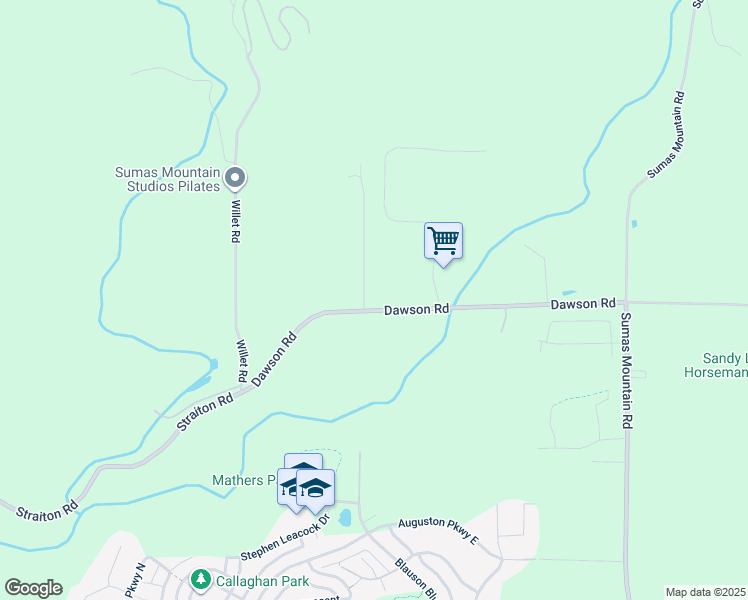 map of restaurants, bars, coffee shops, grocery stores, and more near 36413 Dawson Road in Abbotsford