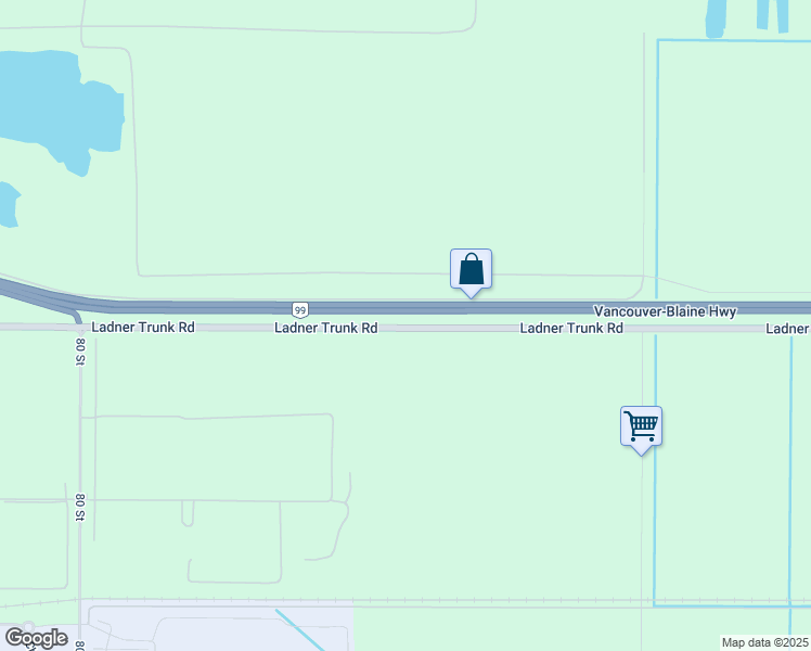 map of restaurants, bars, coffee shops, grocery stores, and more near 8442 Ladner Trunk Road in Delta