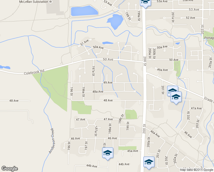 map of restaurants, bars, coffee shops, grocery stores, and more near 19788 49 Avenue in Langley