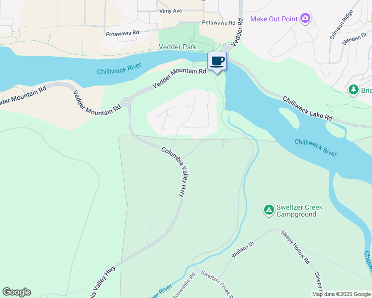map of restaurants, bars, coffee shops, grocery stores, and more near 4777 Cultus Lake Road in Chilliwack
