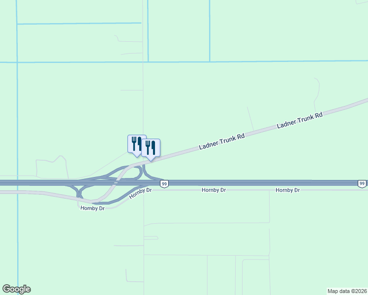 map of restaurants, bars, coffee shops, grocery stores, and more near 9727 Ladner Trunk Road in Delta