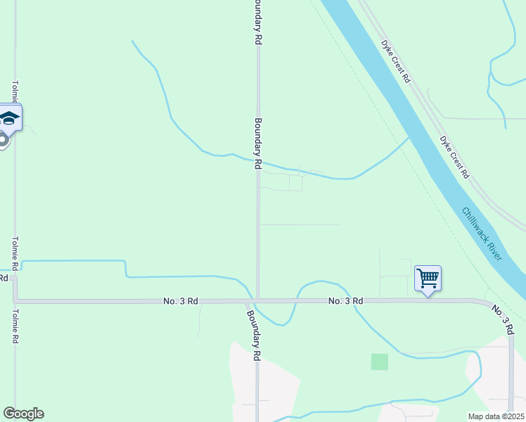 map of restaurants, bars, coffee shops, grocery stores, and more near 4990 Boundary Road in Chilliwack