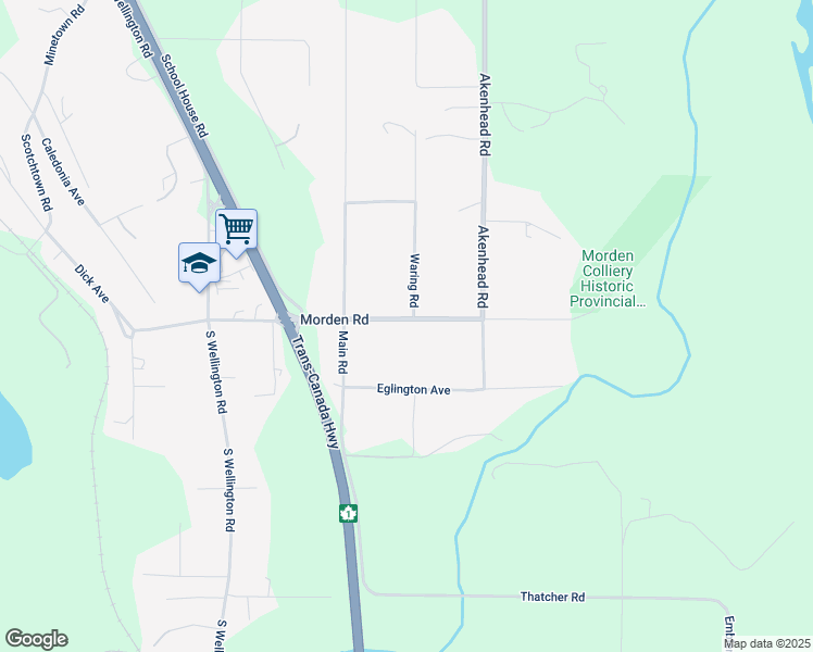 map of restaurants, bars, coffee shops, grocery stores, and more near 1701 Morden Road in Nanaimo