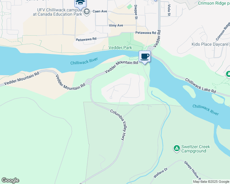map of restaurants, bars, coffee shops, grocery stores, and more near 45348 Magdalena Place in Chilliwack