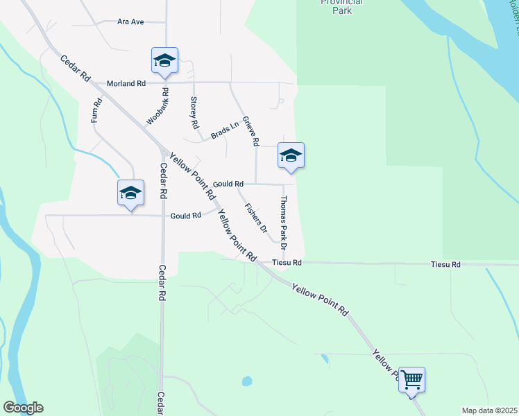 map of restaurants, bars, coffee shops, grocery stores, and more near 2146 Christine Circle in Nanaimo