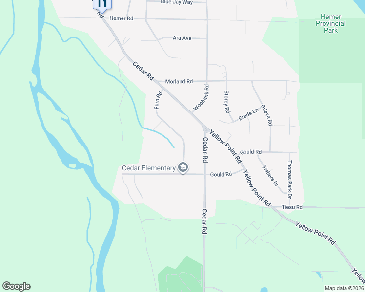map of restaurants, bars, coffee shops, grocery stores, and more near 2105 Furn Road in Nanaimo