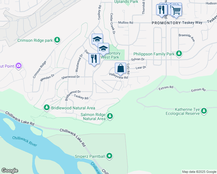map of restaurants, bars, coffee shops, grocery stores, and more near in Chilliwack