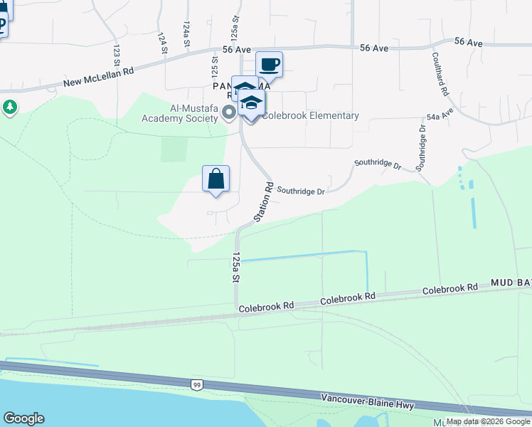 map of restaurants, bars, coffee shops, grocery stores, and more near 12644 Station Place in Surrey