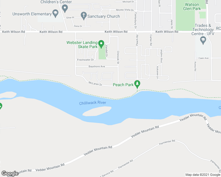 map of restaurants, bars, coffee shops, grocery stores, and more near 44564 McLaren Drive in Chilliwack