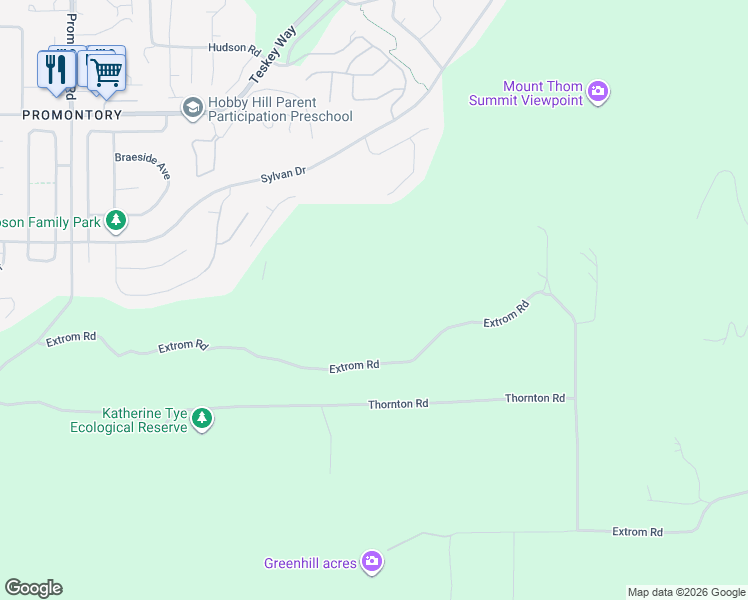 map of restaurants, bars, coffee shops, grocery stores, and more near 47015 Extrom Road in Chilliwack