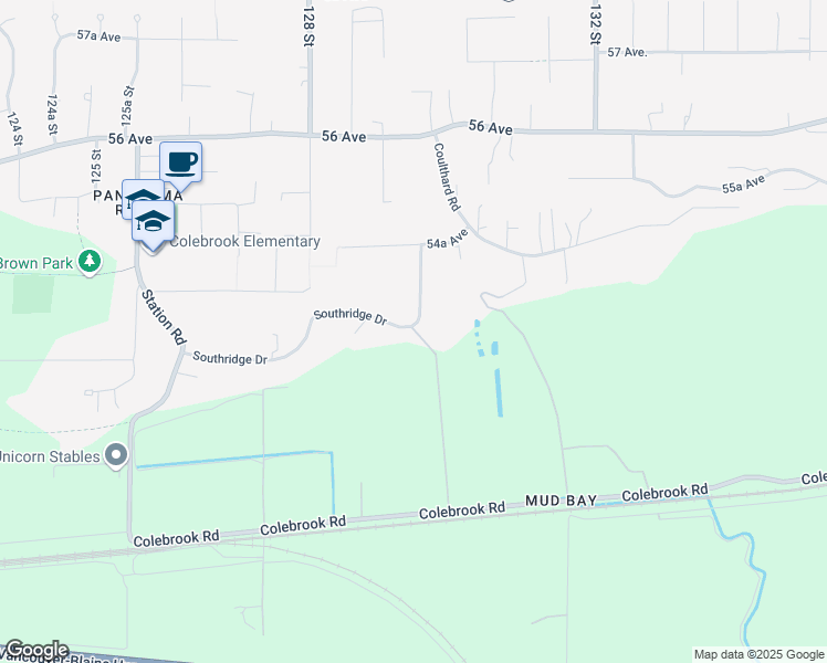map of restaurants, bars, coffee shops, grocery stores, and more near 12968 Southridge Drive in Surrey