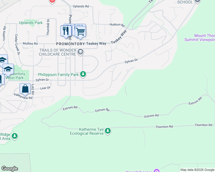 map of restaurants, bars, coffee shops, grocery stores, and more near 5260 Goldspring Place in Chilliwack
