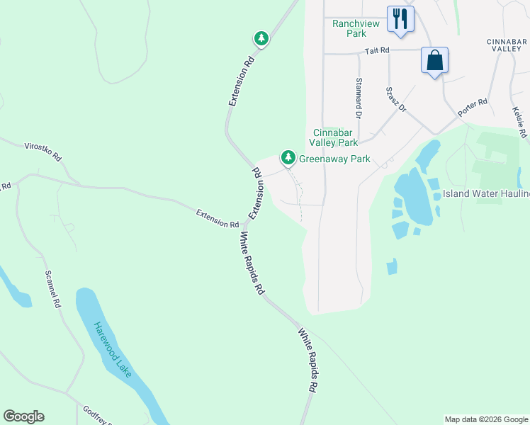 map of restaurants, bars, coffee shops, grocery stores, and more near 2378 Extension Road in Nanaimo