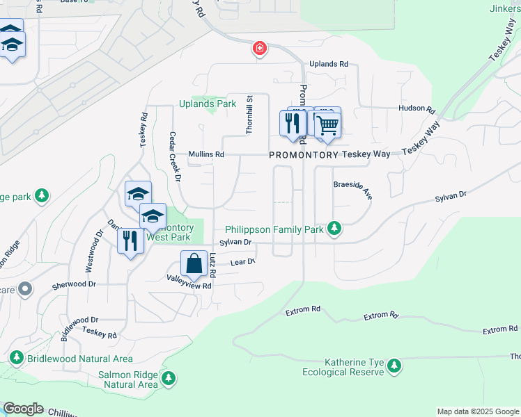 map of restaurants, bars, coffee shops, grocery stores, and more near 46503 Fetterly Place in Chilliwack