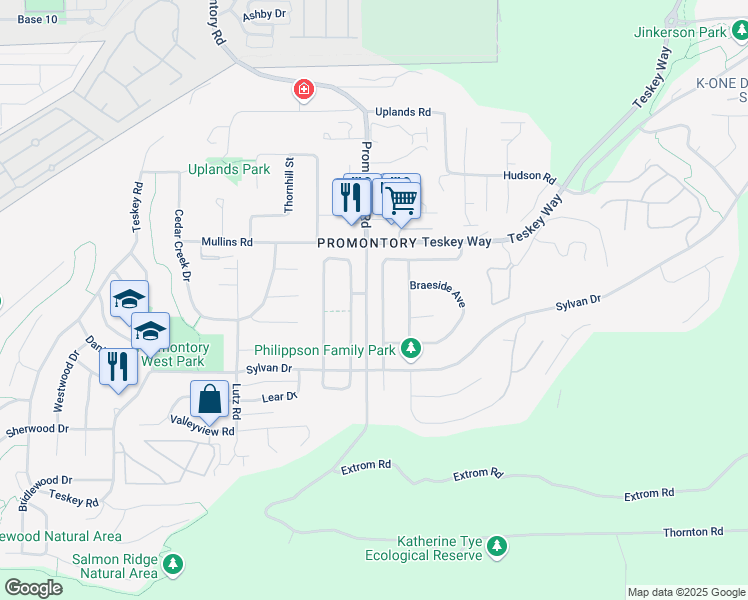 map of restaurants, bars, coffee shops, grocery stores, and more near 5459 Alpine Crescent in Chilliwack