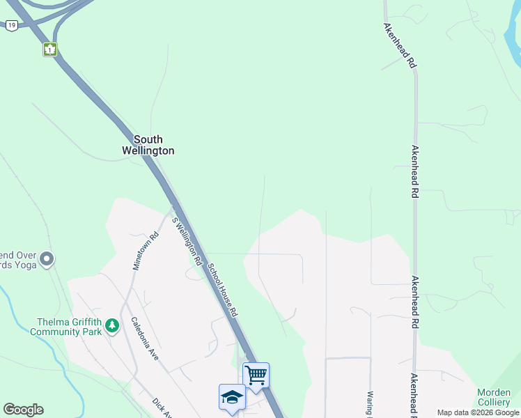 map of restaurants, bars, coffee shops, grocery stores, and more near 1933 Balsam Road in Nanaimo