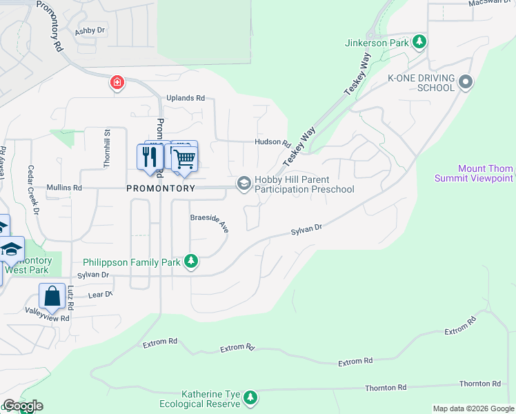 map of restaurants, bars, coffee shops, grocery stores, and more near 86840 Russell Road in Chilliwack