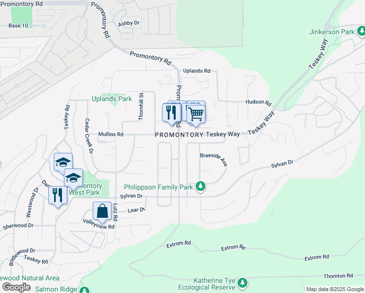 map of restaurants, bars, coffee shops, grocery stores, and more near 5489 Alpine Crescent in Chilliwack