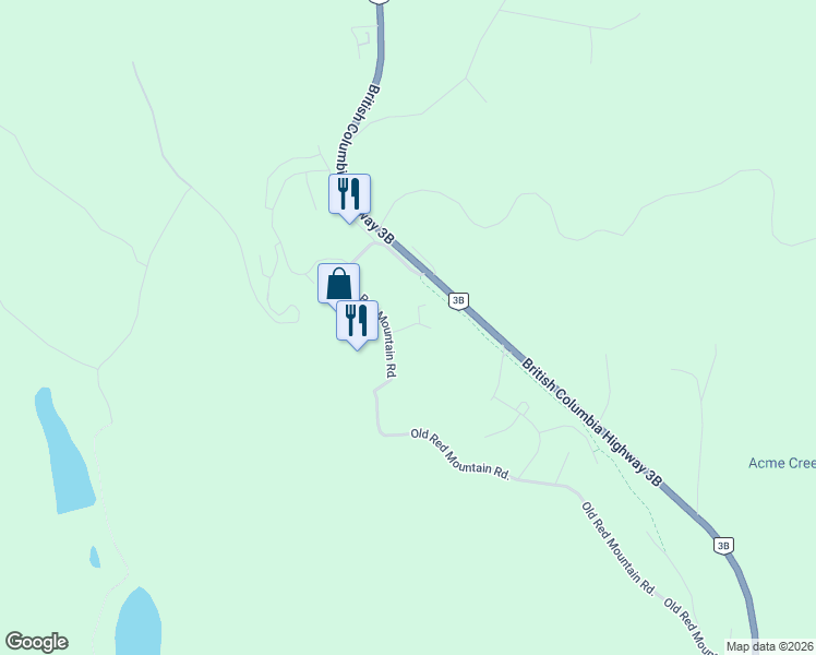 map of restaurants, bars, coffee shops, grocery stores, and more near Telemark Road in Rossland