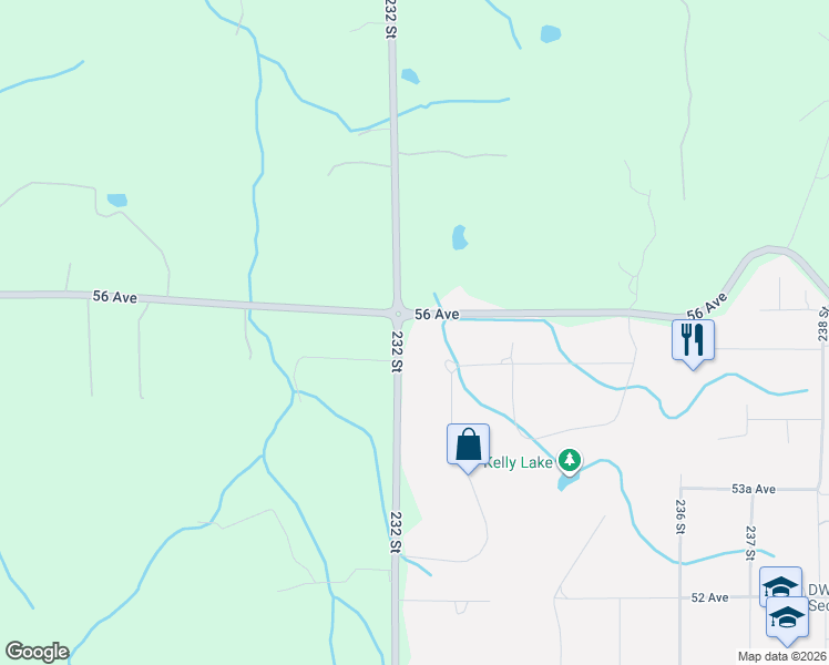 map of restaurants, bars, coffee shops, grocery stores, and more near 23222 56 Avenue in Langley Township