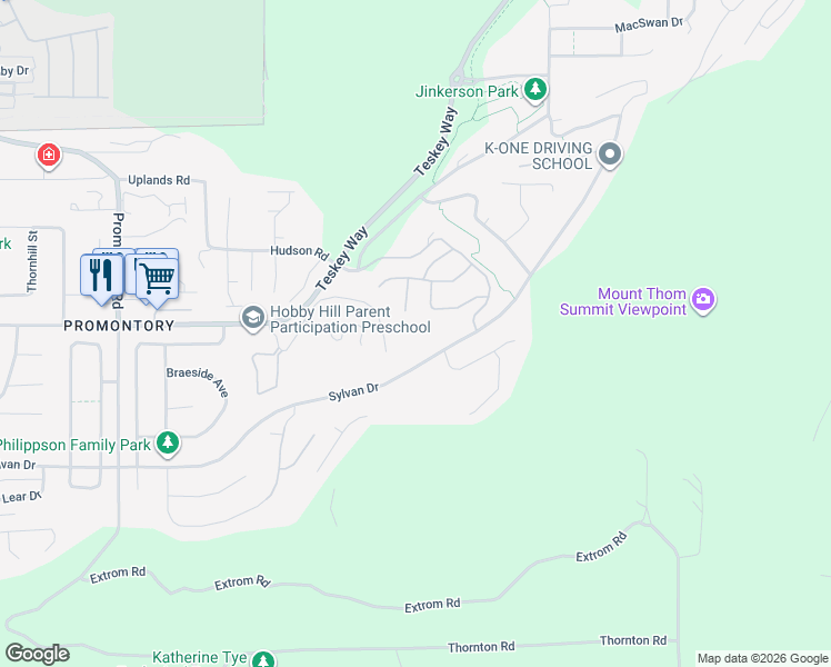 map of restaurants, bars, coffee shops, grocery stores, and more near 47045 Sylvan Drive in Chilliwack