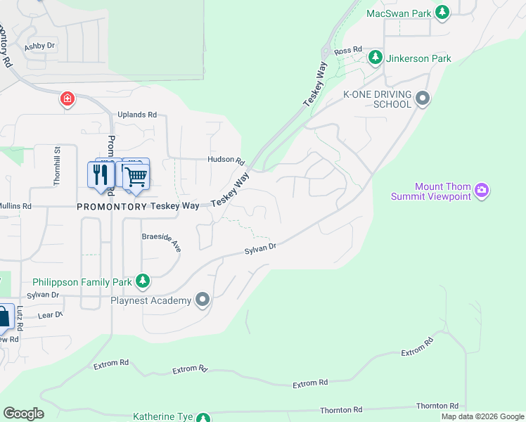 map of restaurants, bars, coffee shops, grocery stores, and more near 46986 Russell Road in Chilliwack