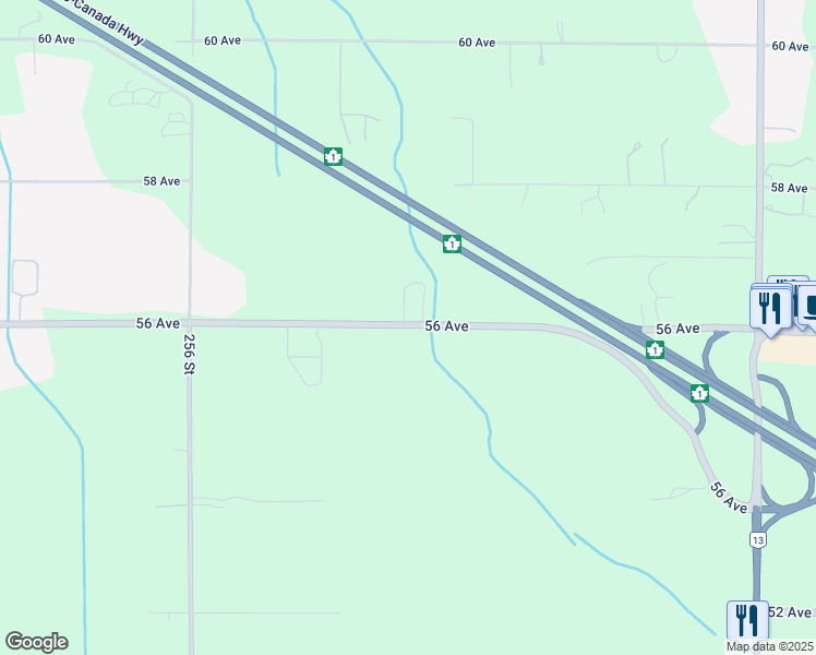 map of restaurants, bars, coffee shops, grocery stores, and more near 25940 56 Avenue in Langley Township