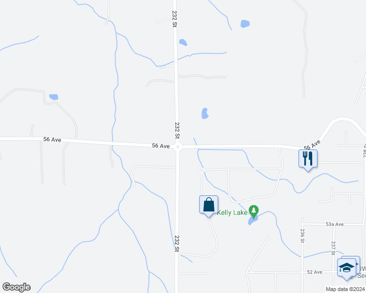 map of restaurants, bars, coffee shops, grocery stores, and more near 23222 56 Avenue in Langley City