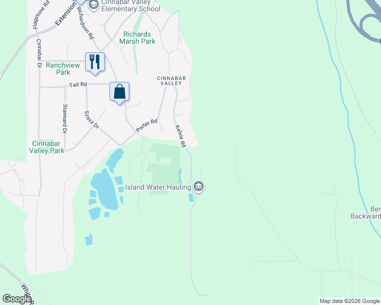 map of restaurants, bars, coffee shops, grocery stores, and more near 1890 Kelsie Road in Nanaimo