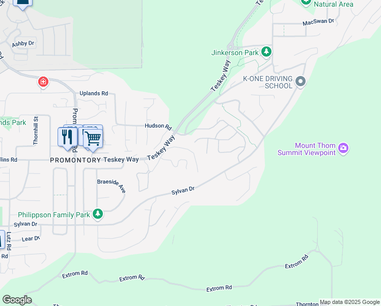 map of restaurants, bars, coffee shops, grocery stores, and more near 46950 Russell Road in Chilliwack