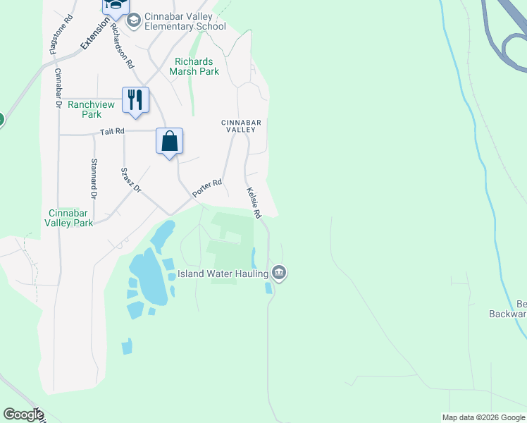map of restaurants, bars, coffee shops, grocery stores, and more near 1890 Kelsie Road in Nanaimo