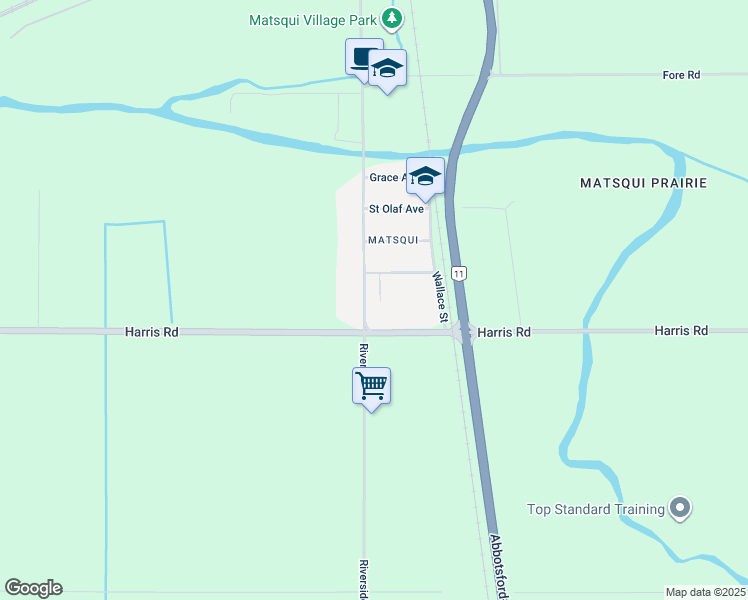 map of restaurants, bars, coffee shops, grocery stores, and more near 5660 Riverside Street in Abbotsford