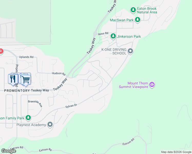 map of restaurants, bars, coffee shops, grocery stores, and more near 5778 Thom Creek Drive in Chilliwack